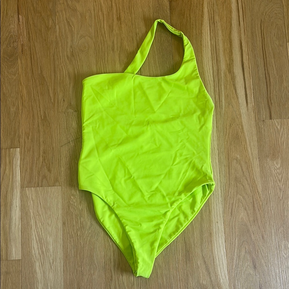 Lovers + Friends Green Asymmetrical One Piece Swimsuit